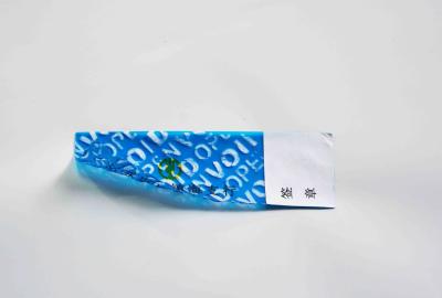 China Una vez usando etiqueta pegajosa de la seguridad de la cinta inalterable del lacre en venta