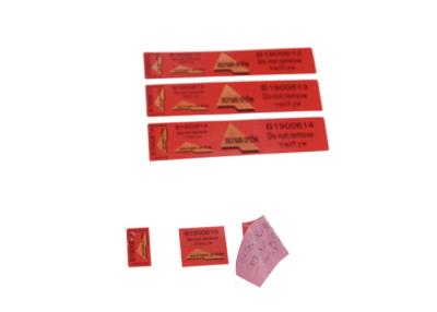 China Etiquetas engomadas evidentes del embalaje de la seguridad del espacio en blanco de la cinta de la etiqueta del pisón de encargo en venta
