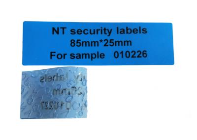 China Etiqueta evidente de impresión de encargo del sello de la seguridad del residuo de la etiqueta del pisón no en venta