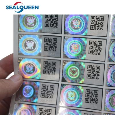 中国 印刷される3Dホログラムの保証ラベルは明白なホログラムのステッカーを弄る 販売のため