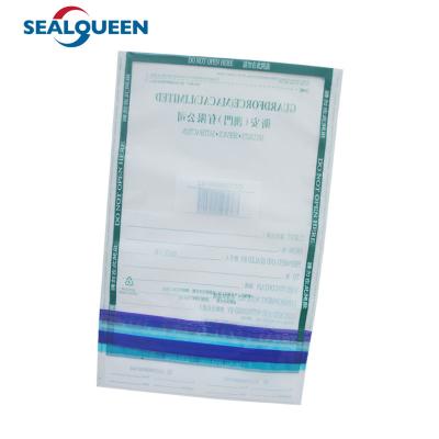 China Customized Tamper Evident Bag Document Security Plastic Sealing Bag for sale