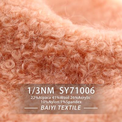 China Alto elástico mezclado de Chunky Alpaca Wool Yarn 1/3NM para los bolsos hecho a ganchillos en venta