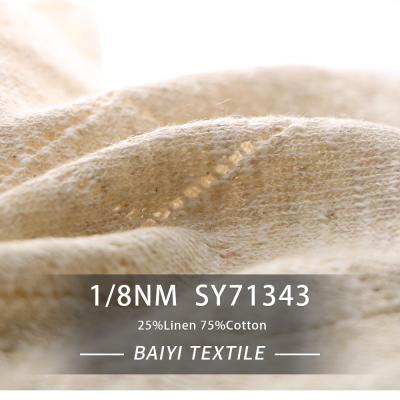 China Hilado de lino de la cinta del algodón 1/8NM para los mantones y los suéteres hecho a ganchillos en venta