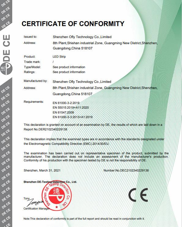 CE - Shenzhen Ofly Technology Co.,Limited