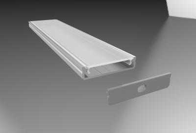 Chine Profilé en aluminium à LED de forme plate de 43 x 9 mm Profilés à LED montés en surface à vendre