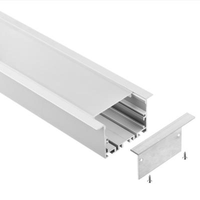 China Silver Aluminum Recessed Linear Profile Light Strips Channel U Shape 65*35mm for sale