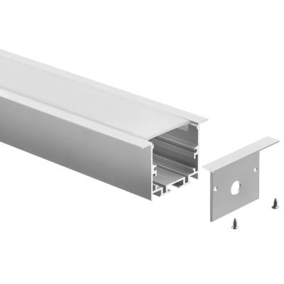 China Embedded Aluminum Recessed LED Profile 55*35mm 6063 T5 Customized Length for sale