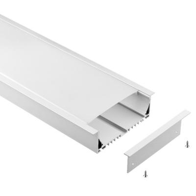 China Tamaño grande ahuecado arquitectónico de la forma plana del perfil del LED dentro del canal de luz de aluminio de tira en venta