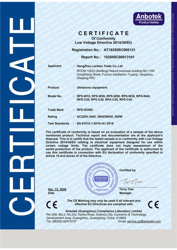 CE - Hangzhou Powersonic Equipment Co., Ltd.