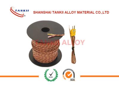 China 20 AWG 24 AWG brown color Thermocouple Extension Wire / Cable Type K J T E S With 2 Core Unscreened PTFE Sheath for sale