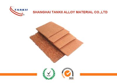 China Red Copper Metal Foam Sheet Lower Ash Rate For Fire Extinguisher Width 50 - 960mm à venda