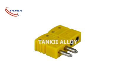 China IEC Yellow Color Solid Pin Type K Thermocouple Plug for sale