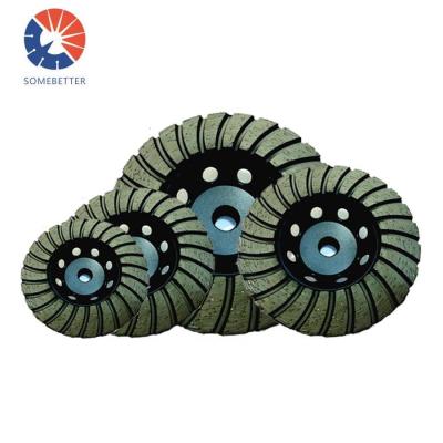 China High Quality Turbo Diamond Cup Grinding Wheel for Marble Granite Concrete Stone for sale