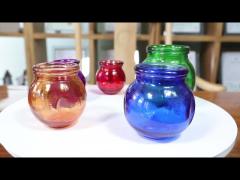 Traditional Chinese Vacuum Colorful Glass Fire Cupping Set of 5 cups