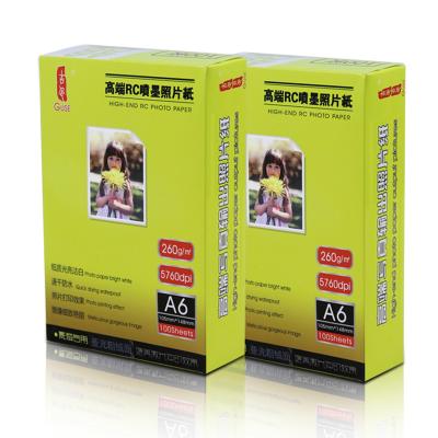 China A6 RC 260gsm Silky Woven Double Sided Glossy Inkjet Paper Premuim Waterproof for sale