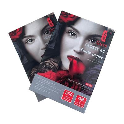 China Papel brillante de la foto de la prenda impermeable 4R de RC, papel brillante 6x4 260gsm de la foto en venta