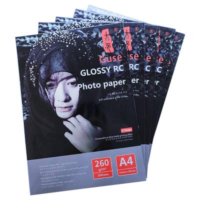 China Silky Woven Resin Coated Photo Paper A4 260gsm Waterproof For Inkejet Printer for sale