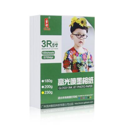 China Molde de papel 230 de la foto brillante superior del G/M 3R cubierto para la impresión de la foto en venta