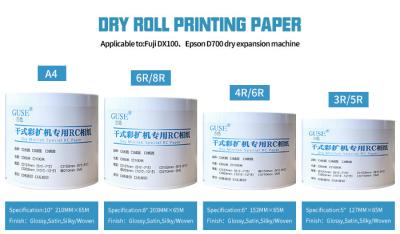 中国 7.62cm Core Dry Minilab Photo Paper For Fujifilm Frontier Epson Surelab RC Photo Paper 販売のため