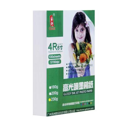 China Foto 4R 230gsm lustrosa de secagem imediata de 102*152mm de papel para a impressora a jato de tinta à venda