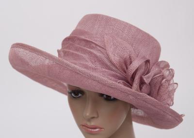 China Roll Up Brim Fascinators Sinamay Hats For Women , Sinamay Hats For Party 12cm Purple Hats for sale