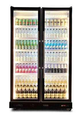 China 1200L Commercial Display Freezer Five Layer Black Swing Glass Door Beer Refrigerator 2 To 10 Degree for sale