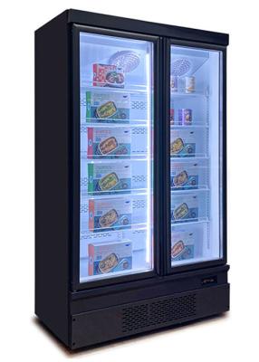 Chine Couleur noire 1 réfrigérateur en verre de supermarché de congélateur de la porte 2 3 pour la conservation des aliments à vendre