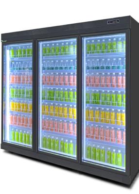 China Fan Cooling Swing Door Beverage Display Cooler / Supermarket Refrigerator for sale