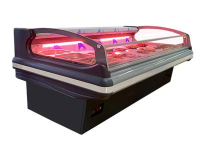 China 1000L Meat Display Freezer Food Showcase With Curtain for sale