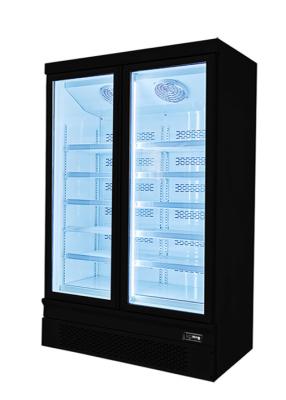 China -22C Supermarket Frozen Food Vertical Ice Cream Freezer Glass Door Upright Display Cooler for sale