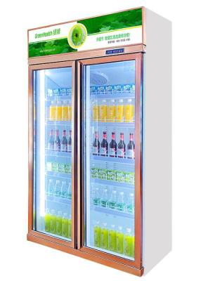 China Supermarket Commercial Beverage Display Case Coca Cola Fridge Chiller Glass Door R290 en venta