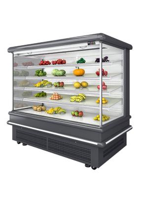 China Commercial Supermarket Refrigeration Upright Open Chiller Plug In System for sale