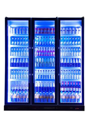 China 3 Door Glass Luxury Custom Bar Fridge Energy Cold Drink Refrigerator for sale