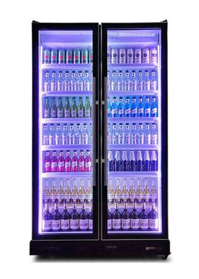 China Popular Commercial Soft Drink Display Cooler With Tricolor LED Light for sale