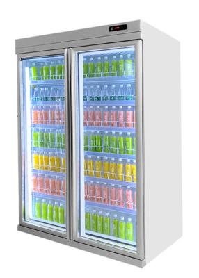 China Large Supermarket Commercial Vertical Glass Door Refrigerator Remote Type for sale