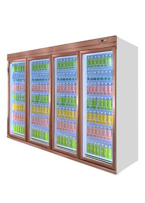 China Customization HD Glass Supermarket Upright Beverage Cooler With N Doors for sale