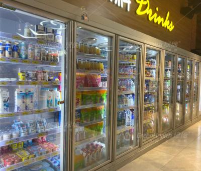 China Fashionable Supermarket Glass Door Commercial Beverage Refrigerator Beer Cooler for sale