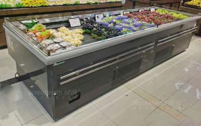 China Un equipo de refrigeración más fresco del supermercado de la exhibición de la fruta del refrigerador de la exhibición de la isla en venta