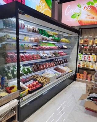 China Supermarket Wall Mounted Refrigerator Multideck Open Display Chiller With Night Curtain for sale