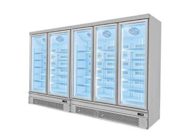 China 5 Adjustable Shelves Frozen Product Display Freezer Air Cooling With Glass Door for sale