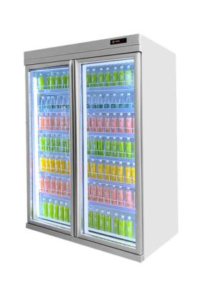 China Deluxe Split Vertical Supermarket Refrigerating Display Cabinet Fridge For Drinks for sale