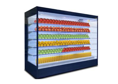 China Fruit Display Rack Wall Mounted Refrigerator With Night Curtain for sale