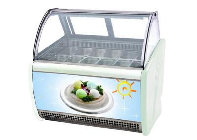 China 12 14 16 Flavors Ice Cream Display Cabinet Case For Gelato Store stainless steel for sale