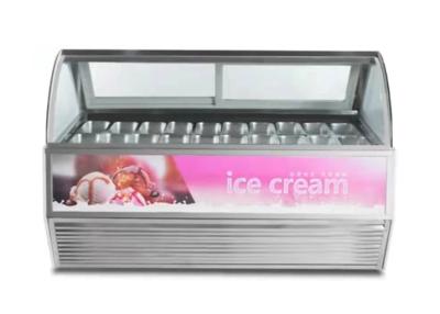 China Gelato Shop Commercial Ice Cream Display Freezer With Customized Pans for sale