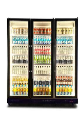 China 3 Doors Display Bottle Liquor Beer Refrigerator Auto Defrost No Light Box for sale