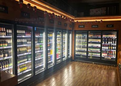 China Hotel Pub Multi Transparent Glass Doors Bar Fridge For Wine Beer for sale