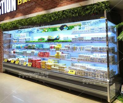 China Remote Style Refrigerated Open Display Chiller For Supermarket Shop for sale