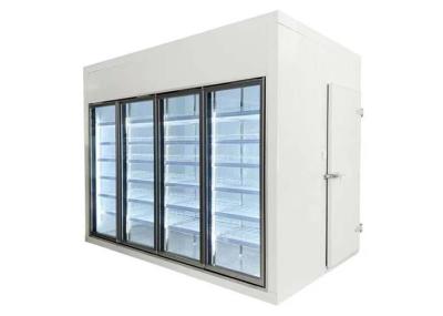 China Front Open Glass Door Cold Room Display Chiller With Back Load for sale