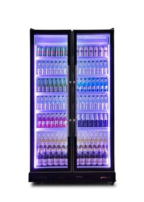 China R290a Two Door Refrigerator Glass Door Wine And Beverage Coolers For Bar for sale