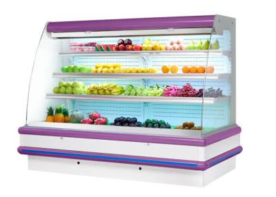 China Defrost Free Multideck Open Chiller Vegetable Fruit Grab And Go Display Cooler for sale